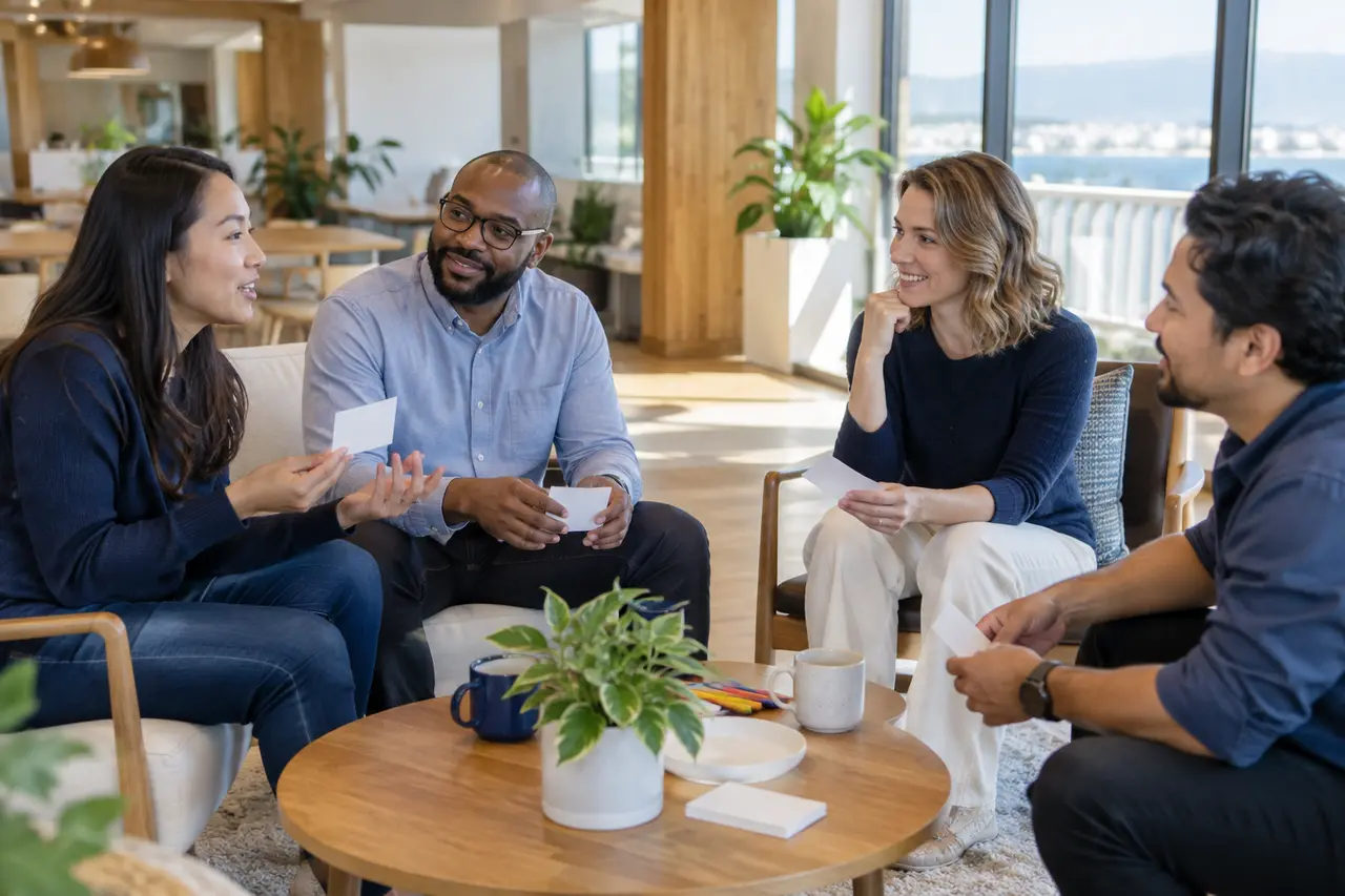 Colleagues discussing working preferences