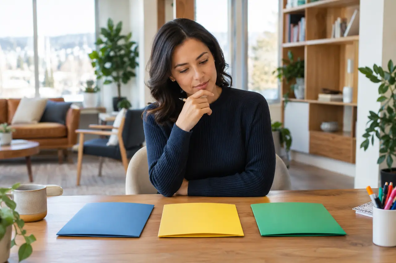 Professional considering learning options