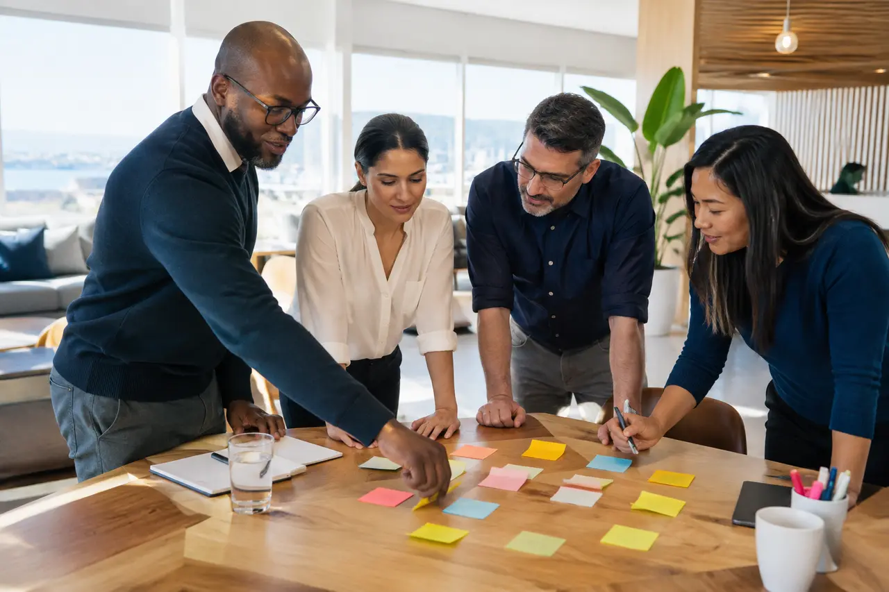 Team prioritising employee feedback actions