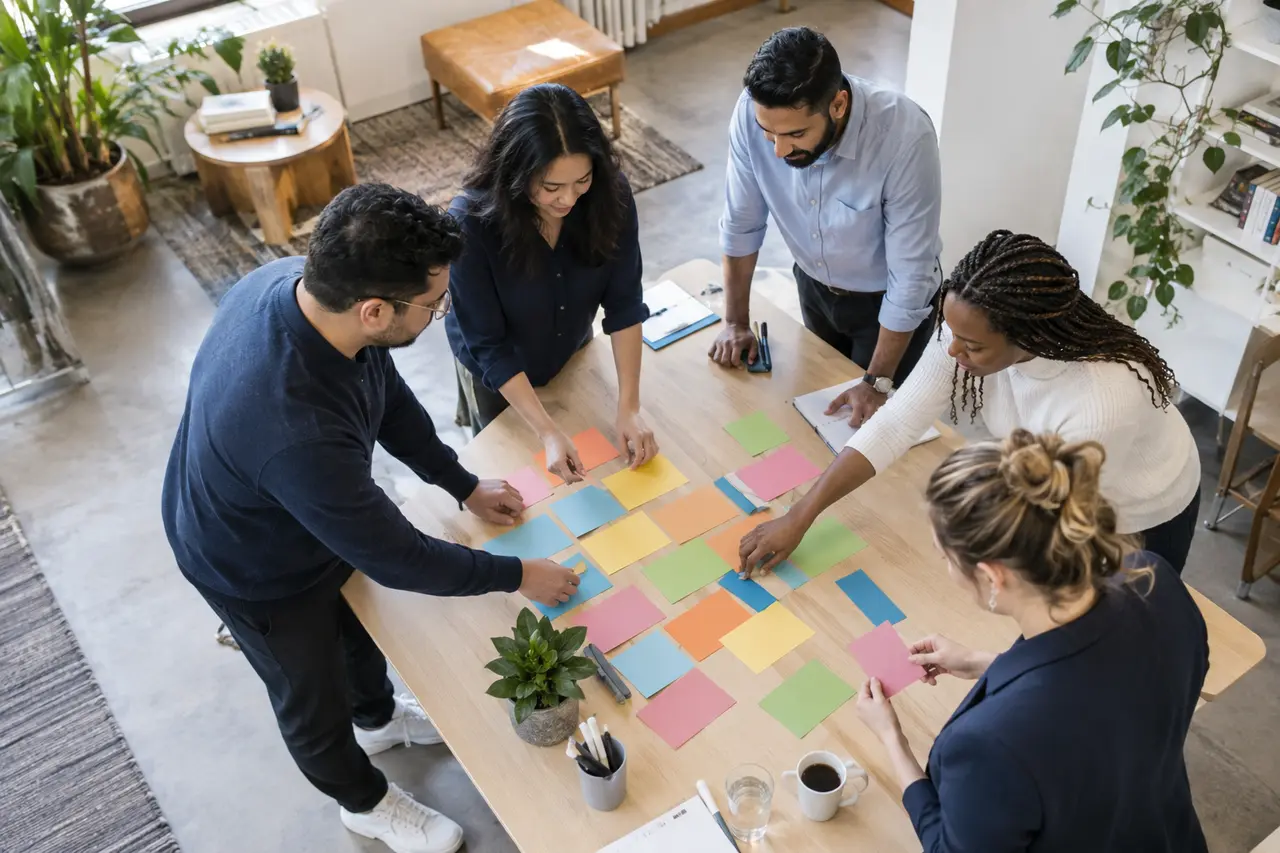 Team arranging project priorities